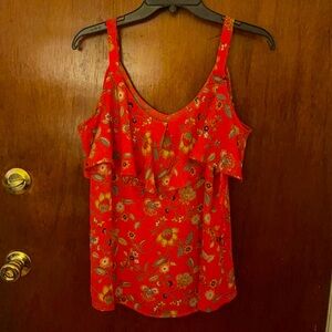 Orange Summer Floral Top by NY & Company